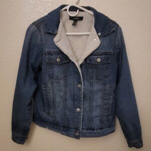 Forever 21 Faded Blue Jean Jacket with Inside Lining Size Small